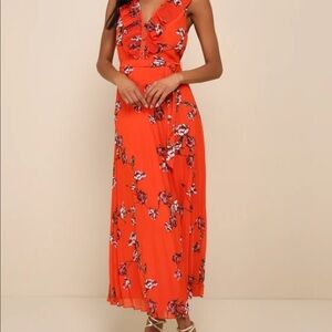 Loved By You Red Orange Maxi Dress